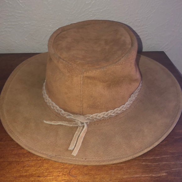 Tan Western Style leather Hat with Braided Band
